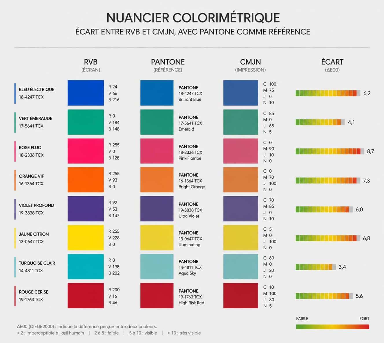 d&eacute;couvrez notre guide pratique des couleurs rvb, cmjn et pantone pour ma&icirc;triser parfaitement les nuances et &eacute;viter toute erreur dans vos projets graphiques et d'impression.
