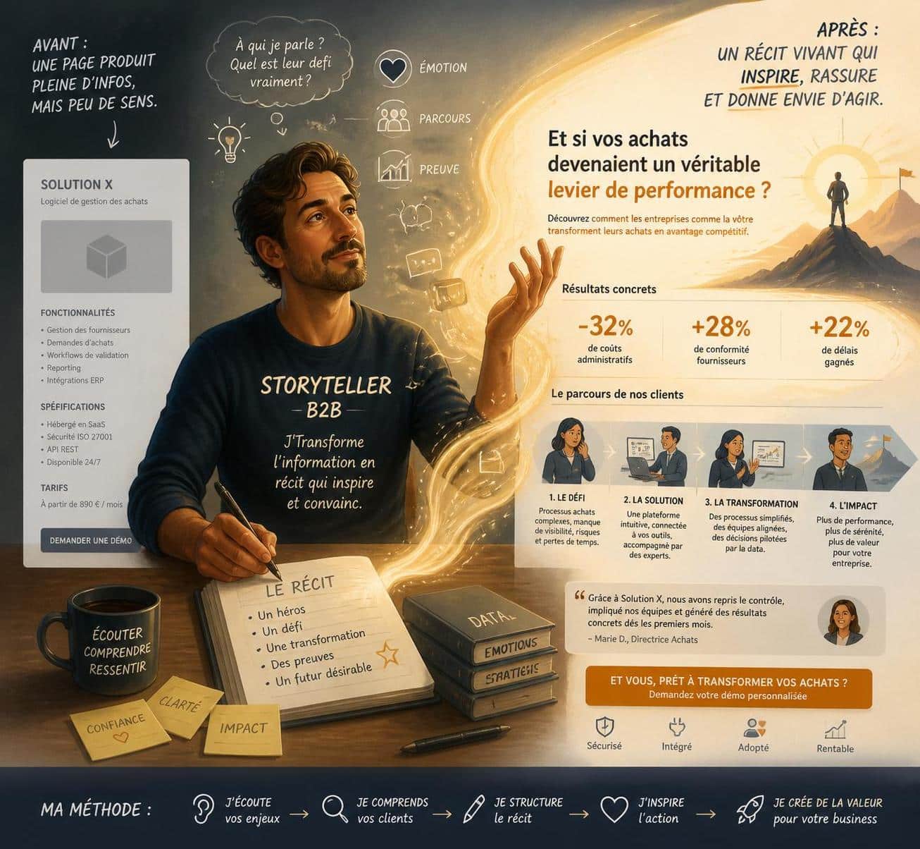 découvrez les 3 structures narratives incontournables du storytelling b2b pour maximiser la conversion de vos pages produit et captiver efficacement vos clients professionnels.
