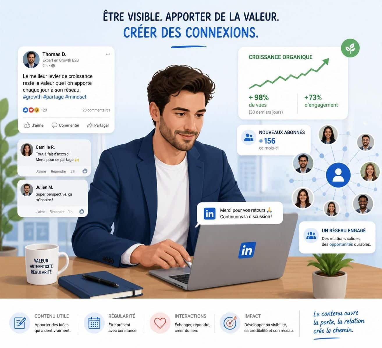 d&eacute;couvrez comment atteindre 10 000 abonn&eacute;s sur linkedin sans d&eacute;penser un centime en publicit&eacute; gr&acirc;ce &agrave; des strat&eacute;gies efficaces et gratuites.