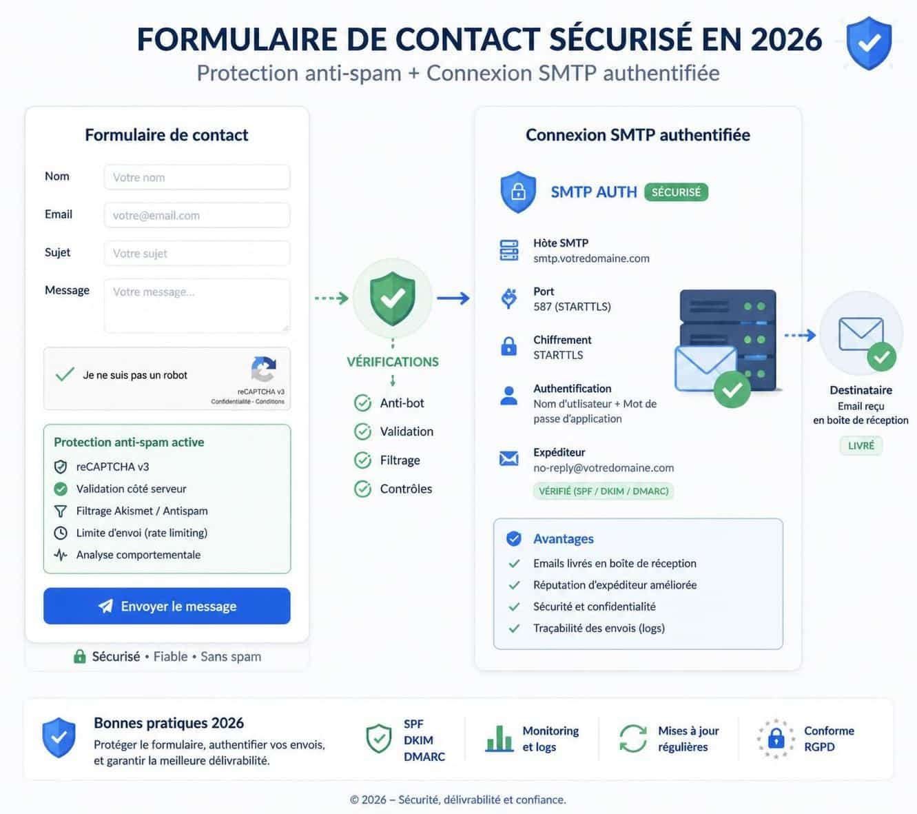 découvrez pourquoi votre formulaire de contact est inondé de 200 spams quotidiens et apprenez 3 solutions efficaces pour les éviter sans utiliser de captcha.